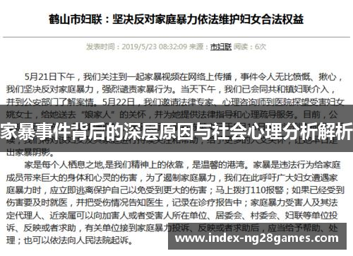 家暴事件背后的深层原因与社会心理分析解析